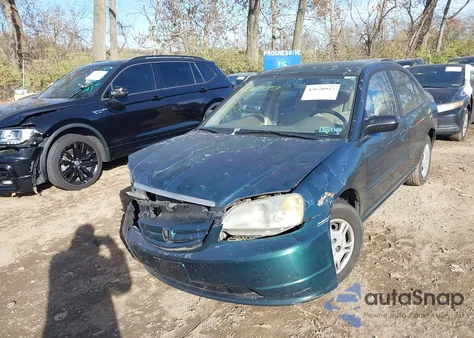 2002 Honda Civic Lx z USA, uszkodzony, nr VIN 2HGES16542H506603